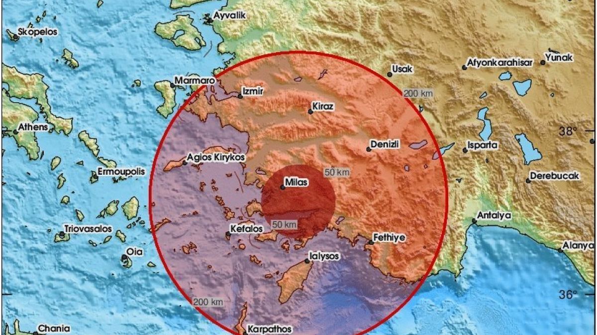 Muğla'nın Marmaris ilçesinde 4,5 büyüklüğünde deprem meydana geldi